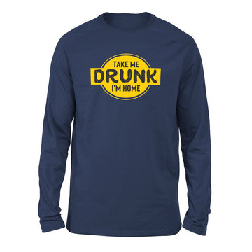 Take Me Drunk, I'm Home Men/Unisex Drop Shoulder Sweatshirt in Navy color